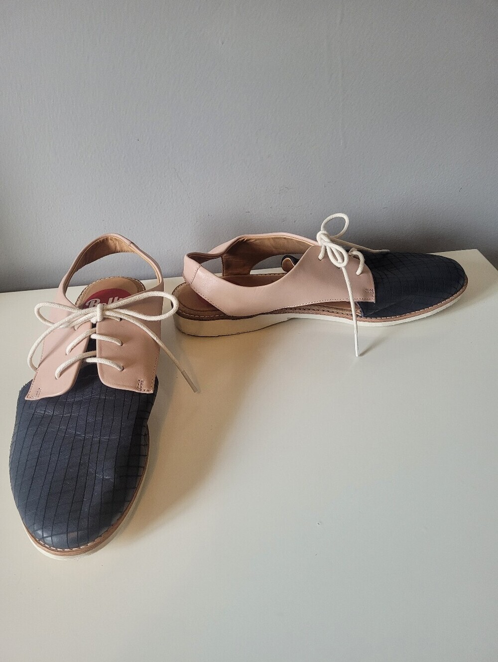 Rollie Derby Slingback In Scored Navy/Snow Pink, VGUC, Size 39